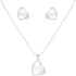 Lavencious CZ and Pearl Heart and Butterfly Shape Pendant Necklace and Cluster Earrings Jewelry Set for Women...