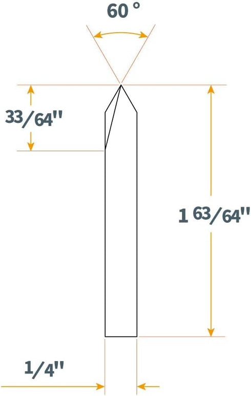 POWERTEC 73005 Solid Carbide Router Bit – V-Groove 60-Degree 1/4-Inch Diameter and 7/32-Inch Cutting Point Length...