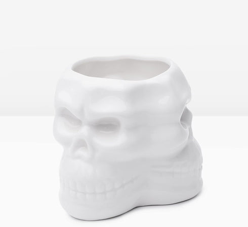 Berry President Skull Flower Pot, Ceramic Skull Capita Planter, Succulent Plants Pots Potted for Desktop Ornaments Office Decor, paperclips Pin St...