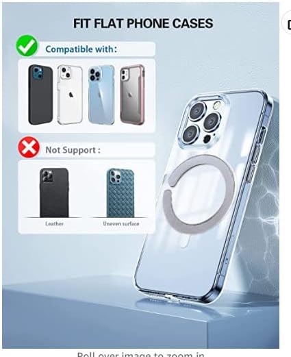 6 PCS Adhesive Metal Ring Stickers for Phone Case for Magsafe Sticker Case Thin Converter for Upgrade iPhone 12 13 14 Pro Max Mini Series Ordinary...