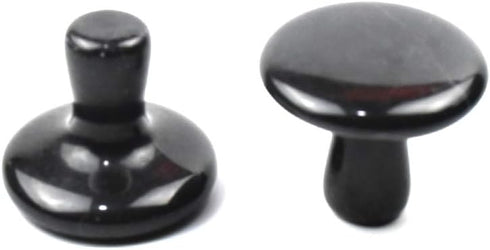 2 Pcs Mushroom Shaped Massage Stones Natural Bian Stone Hot Rock for Spa Massage (2-L, Black)...