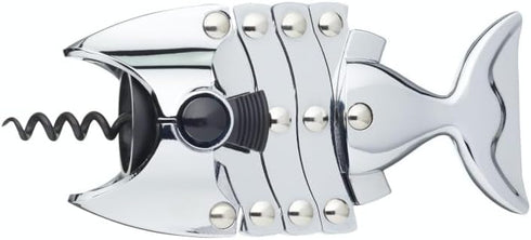 Lazy Fish Corkscrew and Bottle Opener, Stainless Steel Wine Opener, 16.5 x 7.5 x 4.5cm, Silver...