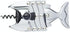 Lazy Fish Corkscrew and Bottle Opener, Stainless Steel Wine Opener, 16.5 x 7.5 x 4.5cm, Silver...