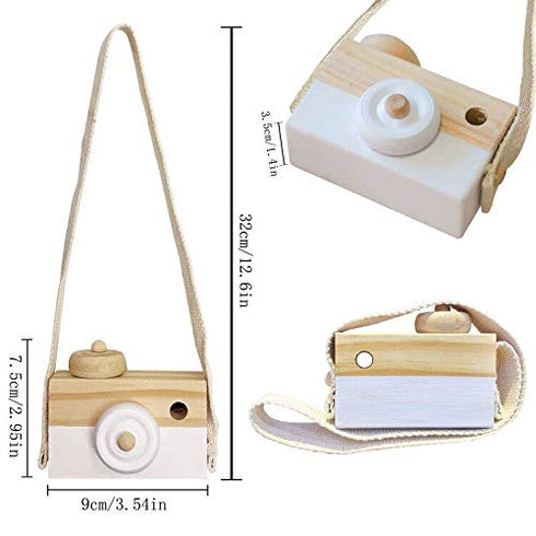 Baby Toy Wooden Mini Camera Toy, Baby Kids Cute Mini Sharpe Toy, Neck Hanging Photographed Props for Baby Toddlers Children Kids' Room Hanging Dec...
