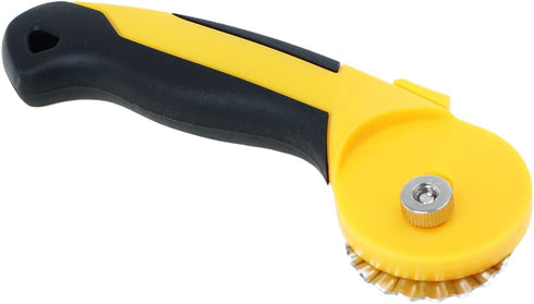 AUTOTOOLHOME 45mm Rotary Cutter with 9pcs Extra Blades Automatic Fabric Roller Cutter Perforator Crochet Edge Pinking Rotary Blades for Quilting, ...
