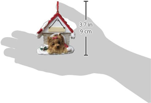 Yorkie Ornament A Great Gift For Yorkie Owners Hand Painted and Easily Personalized "Doghouse Ornament" With Magnetic Back...