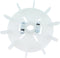 Motor Fan Blade 107x14mm Round Shape White Plastic with 10 Vanes for Motor Spindle...