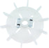 Motor Fan Blade 107x14mm Round Shape White Plastic with 10 Vanes for Motor Spindle...