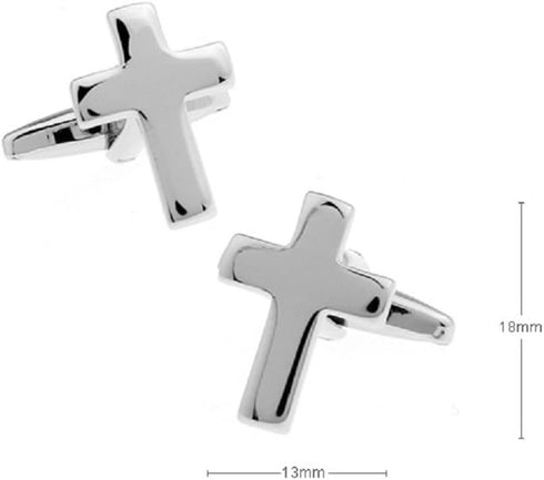 MRCUFF Cross Christian Pair Cufflinks in a Presentation Gift Box & Polishing Cloth...