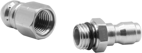 Beduan Pressure Washer Sewer Jetter Nozzle Stainless Steel for Cleaning Sink Drain Pipe 5000PSI(2 Sets)...