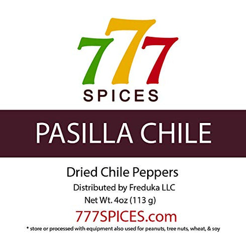4oz Pasilla Negro Chilaca Dried Whole Chile Seco Peppers, Chili Pods for Authentic Mexican Food, Black Bell Pepper....