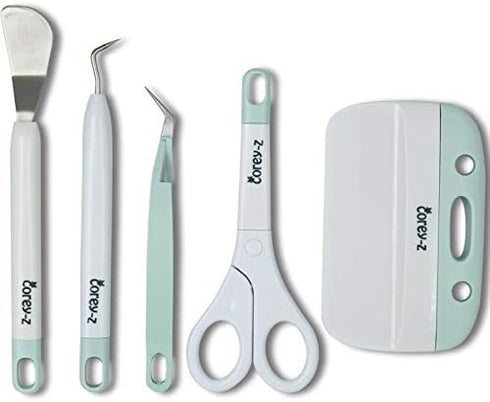 Craft Vinyl Weeding tools,Precision Craft Vinyl Tools Set,Weeders, Tweezers,Scissors, Spatula,XL Scraper and Felt storage bag. for Cricut/Silhouet...