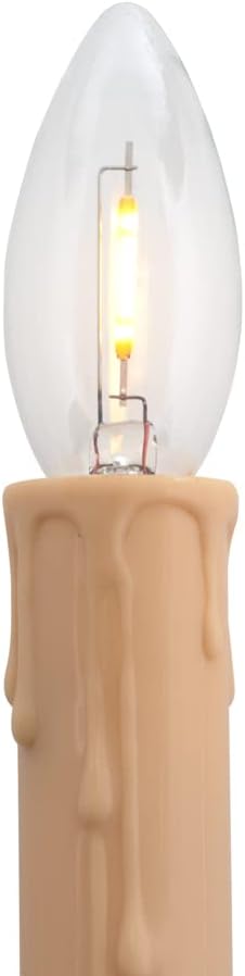 Creative Hobbies 25-Pack LED Replacement Light Bulbs for Electric Candle Lamps, Window Candles, Chandeliers - 7 Watt Equivalent Candelabra, Clear,...