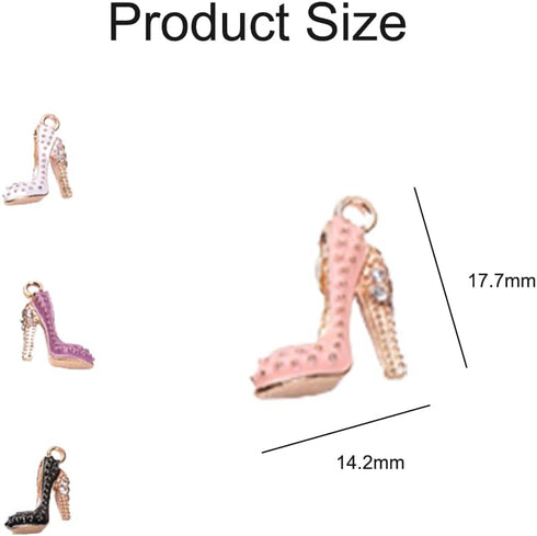 40pcs Fashion High Heel Charms Gold Plated Enamel Women Shoes Charms Rhinestone Heels Charms Pendant for Necklace Bracelet Earrings Ankle Totes Ba...