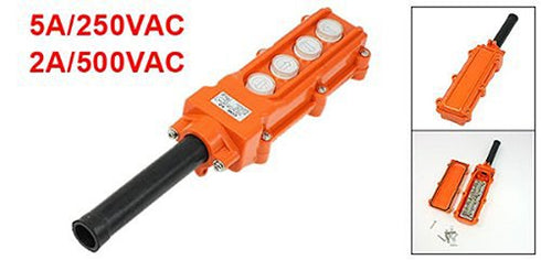 YXQ 4 Way Hoist Controller Push Button Switch Station Rainproof Pendant Crane Control Up + Down + Left + Right 250V 5A 500V 2A COB-62...