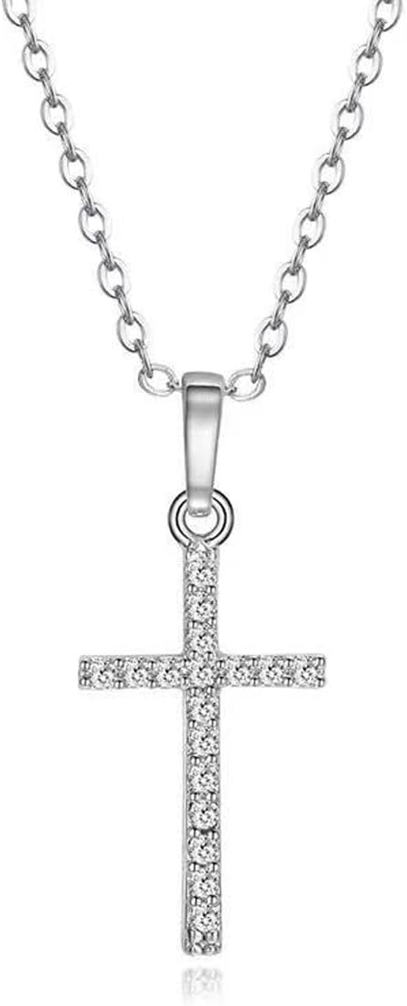 Classic Cross Pendant Chain Necklace Bling Rhinestone Crystal Cross Pendant Necklace for Woman Men Party Gifts Jewelry...