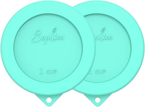 Sophico 1 Cup Round Silicone Storage Cover Lids Replacement for Anchor Hocking and Pyrex 7202-PC Glass Bowls (Container not Included) (Mint - 2 pa...