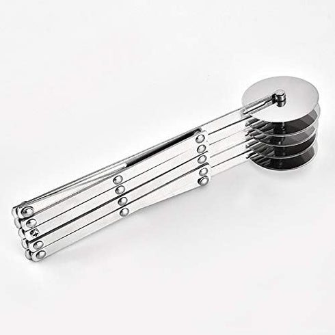 Stainless Steel 5 Wheel Pastry Cutter, Adjustable Baking Cutter Roller, Cookie Dough Cutter Divider, Pizza Slicer, 9.0x2.0 inches, 0.2 kg...