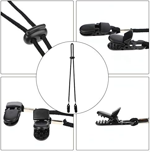 SATINIOR 2 Pieces Adjustable Hat Strap Clips with Cord Locks for Golfing, Fishing and Other Sports...