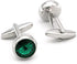 Men's Luxury Crystal Cufflinks Green Color Stone Quality Wedding Cuff Links with Gift Box...