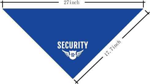 Security Dog Bandana, Dog Bandana, Blue Pet Dog Scarf Accessories, Pet Dog Triangle Scarf, Funny Cute Dog Bandana, Dog Bandana for Small Medium La...