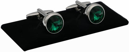 Men's Luxury Crystal Cufflinks Green Color Stone Quality Wedding Cuff Links with Gift Box...