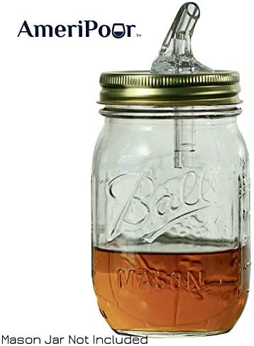 Mason Jar Pour Spouts - For Moonshine And Whiskey - Made 100% In The USA. Free Flow Mason Jar Spouts That Don't Leak - No Cracks, Just A Perfect C...