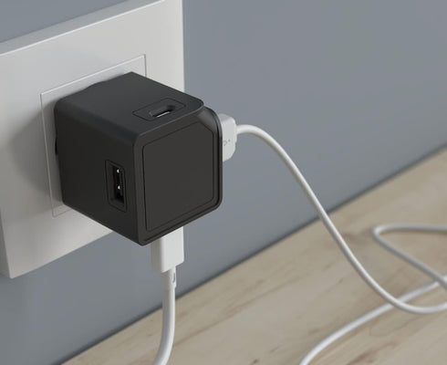 Allocacoc, USB Cube Original, USB Wall Charger, 4 Ports, 2 USB-C & 2 USB, 3A, 5V, 15W, Compact Design, Compatible with iPhone, Android, Galaxy, Pi...