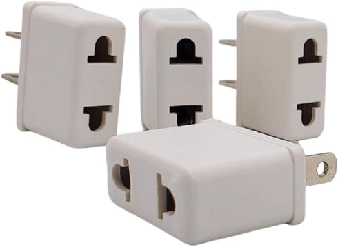 European to US Plug Adapter, 4 Pack Universal Input UK/EU/AU/Asia to USA/Canada/Mexico Adapter Travel Power Plug Adapter Converters(White)...