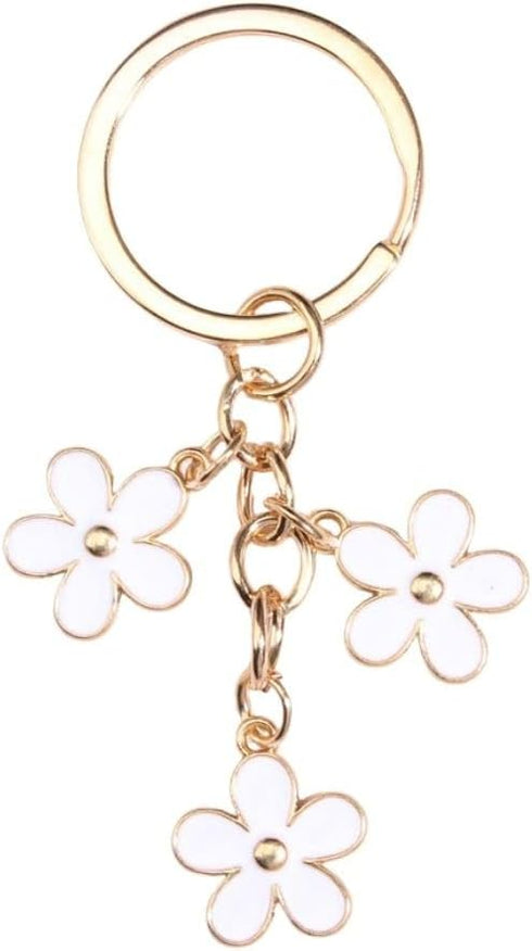 Fuqimanman2020 1~4 Pcs Flowers Charms Enameled Keychain Cute Flowers Chain Tassel Keyring Gifts Purse Bag Accessories...