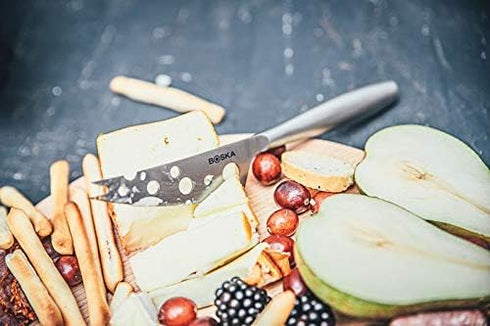 BOSKA Stainless Steel Cheese Knife - Copenhagen Nr.2 For All Types of Cheese - Multi-Functional Cheese Slicer - Handheld Slicer - Silver Non-Stick...