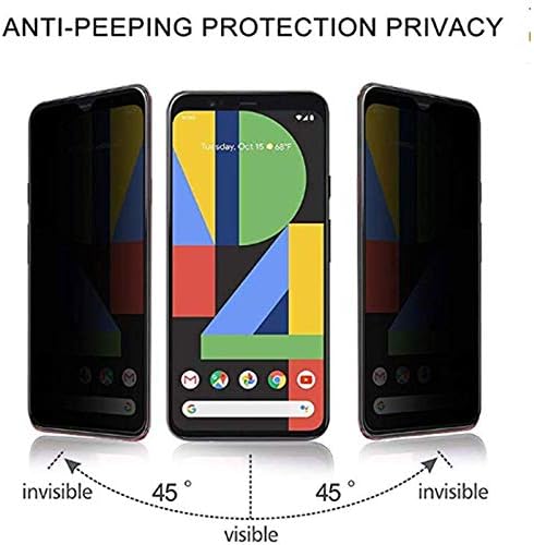 VIESUP for Google Pixel 4 5.7" Privacy Screen Protector, 2pcs Ultra Thin Anti-Scratch Anti-Spy Tempered Glass for Google Pixel 4...