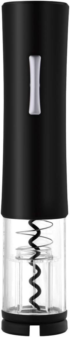 Black Electric Wine Opener, Automatic Battery Operated Corkscrew with Foil Cutter, One Touch Operation, Cork Remover Tool for Wine Lovers and Home...