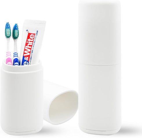 Toothbrush Travel Case, Portable Tooth Brush Holder and Toothpaste Cover, Plastic Travel Toothbrush Cup with Cover, Compact Storage Container for ...