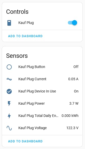 KAUF Power Monitoring Smart Plug with ESPHome, Compatible with Tasmota, Made for Home Assistant......