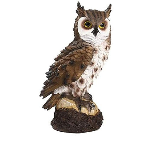 Garden Resin owl Statue,Decor for Outside Ornaments,Garden Decorations owl,Garden Accessories Outdoor Patio Lawn 7 inch Tall Brown...