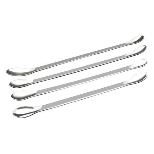 4 Pieces Stainless Steel Micro Lab Scoop Spoon Long Handle Micro Laboratory Sampling Scoop Thickened Double-Headed Micro Lab Scoop Reagent Samplin...