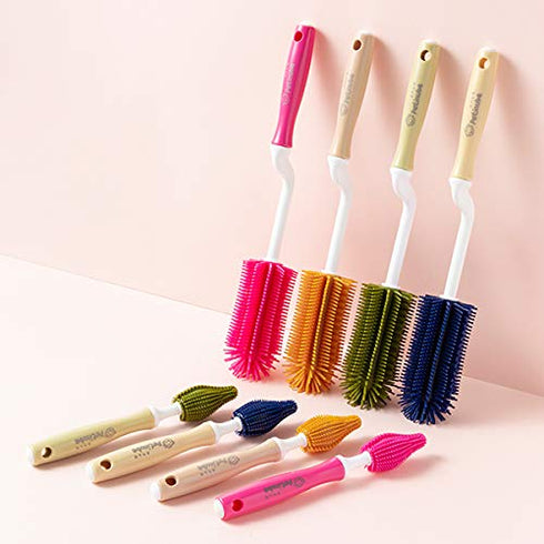 Baby Bottle Cleaning Brush, Soft Brush Baby Bottle Cleaner, Silicone Brush for Bottles and Cups, Suitable for Cleaning All Bottle Types, Silicone ...
