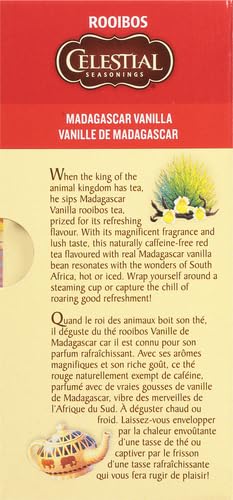 Celestial Seasonings Madagascar Vanilla Rooibos African Red Herbal Tea, 20 ct...