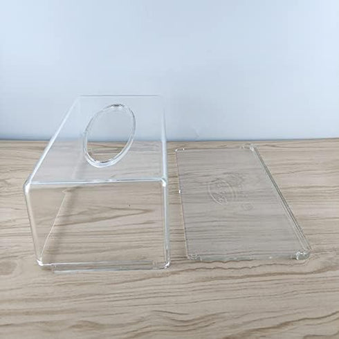 Facial Tissue Box Cover Holder- Rectangle Organizer for Bathroom Vanity, Countertops, Tables, Clear Acrylic...