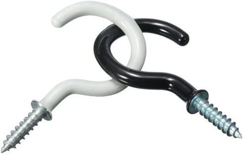 10Pcs White Screw-in Hanging Ceiling Hooks, Vinyl Coated Screw Hooks Screw-In Hooks for Hanging Plants Lights Mugs Heavy Duty Indoor Outdoor Use, ...