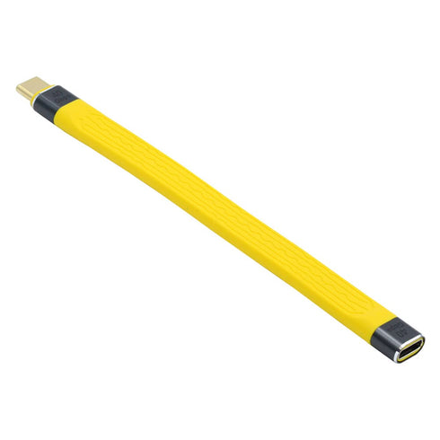cablecc Yellow USB4 Extension Cable Slim Flat Male to Female 40Gbps with 100W Charging and 8K@60Hz USB4.0...
