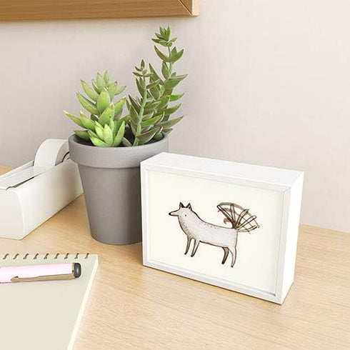 Society6 Sophie Corrigan Very Happy Dog Mini Art Print, White Frame...