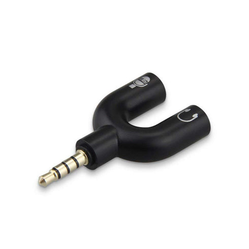 4 Position 3.5mm Stereo Splitter Audio to Mic Headset Jack Plug Y Adapter Black...