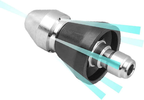 Pressure Washer Sewer Jetter Nozzle with Stainless Steel, Durable Design Sewer Jet Nozzle,Pressure Drain Jetter Hose Nozzle,3/8'' Quickly Connecto...