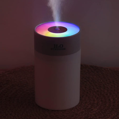 Colorful 260ml Humidifier,USB Power Supply,With 7 Color LED, Air Humidifier,Mini Air Humidifier,Can add essential oil,Suitable for Study Room, Bed...