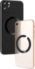 12 Pcs Magnetic Wireless Charging Metal Ring with Sticker, 2 Styles, Universal Ultra Thin Notched and Round Ring Conversion Kit Compatible with Ma...