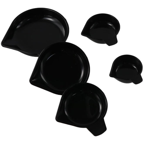 Weighing Powder Pans 5pcs 5 Sizes New Plastic Weighing Dishes Laboratory Equipment Black Weighing Vessel Liquid, Powder, Gems, etc...
