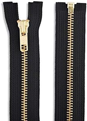 60 inch Metal Zipper Black 60” Gold Brass Metal Heavy Duty Zippers Separating Sewing Zipper Craft Zippers...