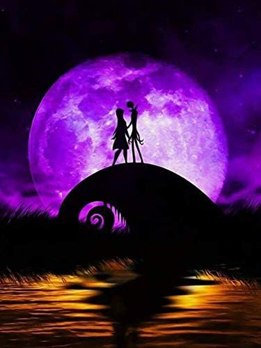 fufibwoesan DIY 5D Diamond Painting Number Set 12X16 Inch,Jack Halloween Full Round Drill Diamond Artist Wall Decoration Children's Adult Art kit ...